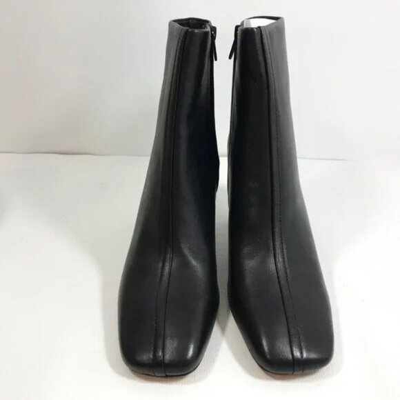 VINCE Leather Ankle Boots Square Toe Black Women Sz 10 - Picture 5 of 16